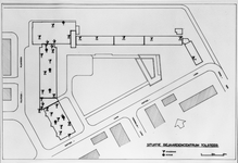 86977 Plattegrond van het Bejaardencentrum Tolsteeg (Saffierlaan 10) te Utrecht met de aanduiding van de boorgaten en ...